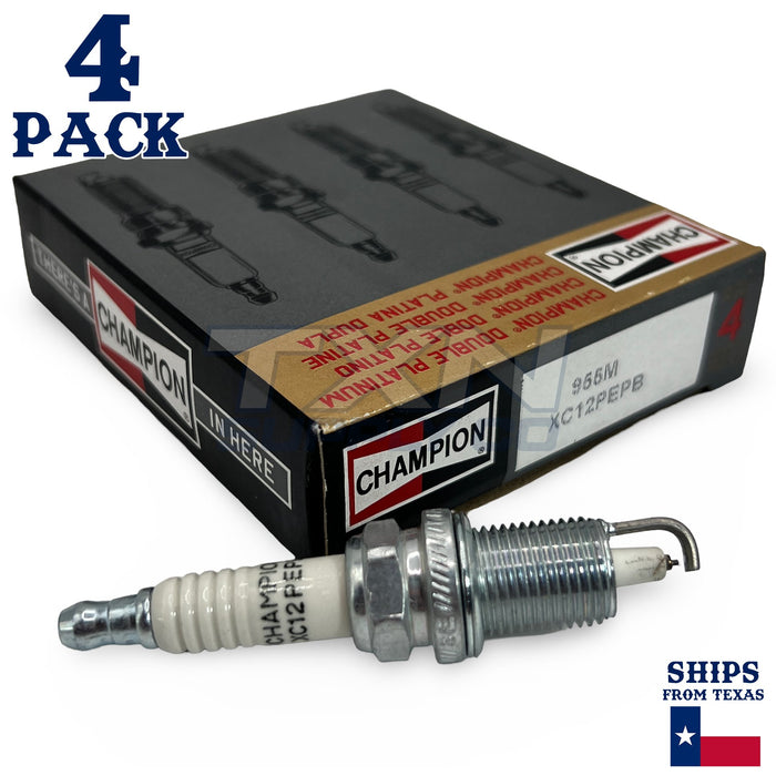 Champion 955M Double Platinum Spark Plugs XC12PEPB - 4 Pack