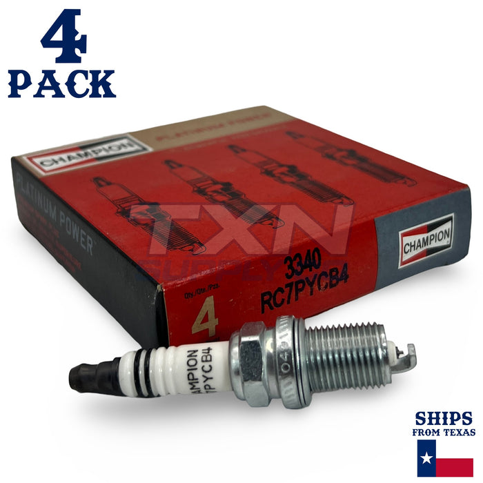 Champion 3340 Platinum Spark Plugs RC7PYCB4 - 4 Pack