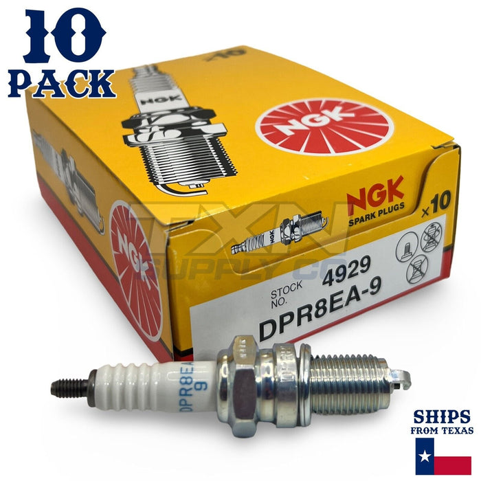 NGK (4929) DPR8EA-9 Spark Plug - 10 Pack