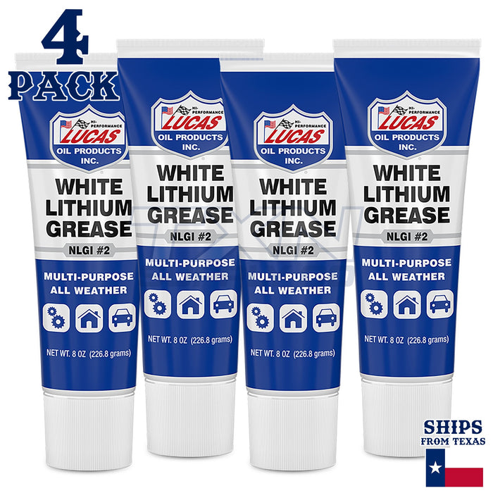 Lucas Oil 10533 Multi Purpose White Lithium Grease 8oz - 4 Pack