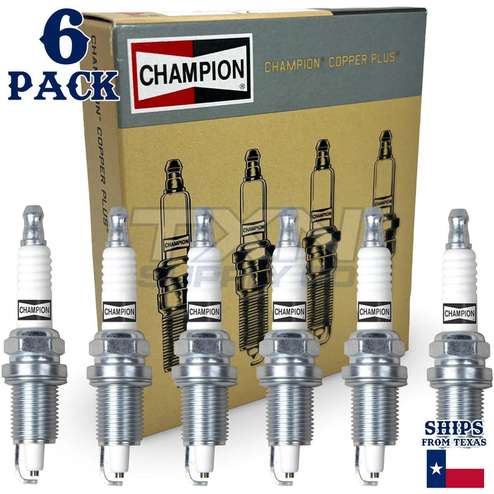 6 Pack Champion Copper Plus Spark Plugs for 1999-2001 Jeep Cherokee 4.0L L6 ps