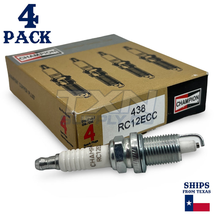 Champion Copper Plus 438 Spark Plugs RC12ECC - 4 Pack