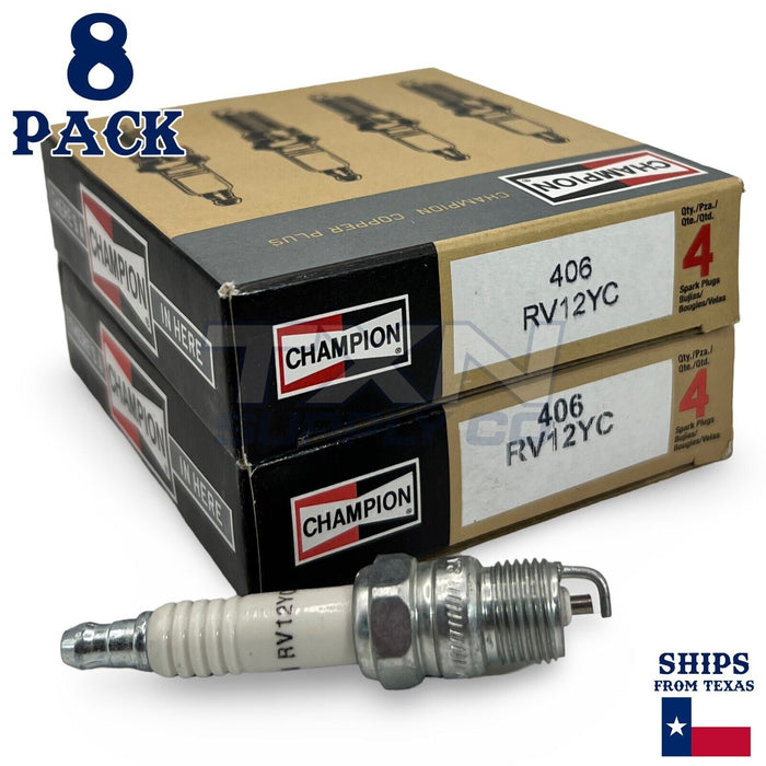 Champion 406 RV12YC6 Spark Plugs - 8 Pack