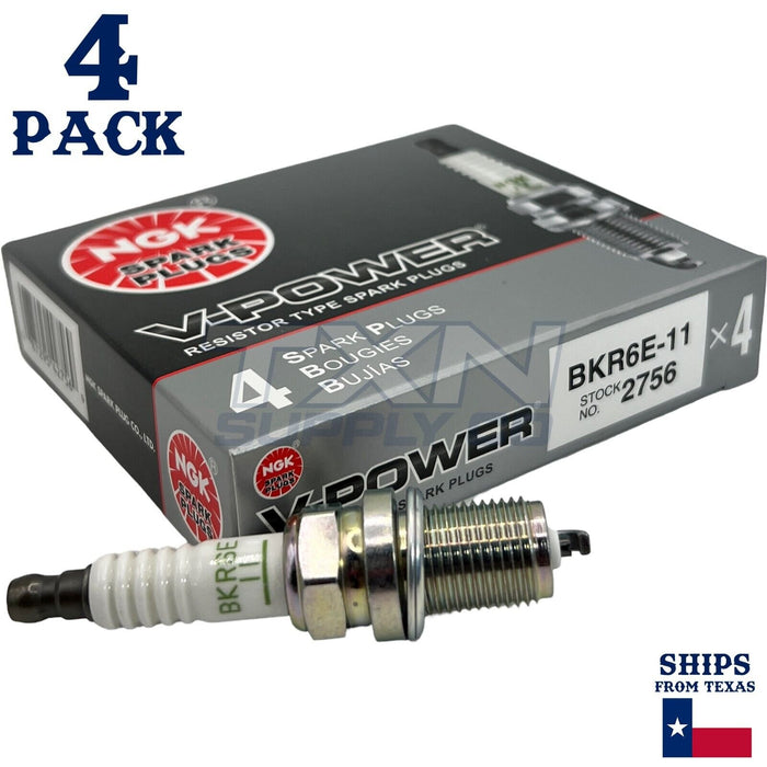 NGK 2756 V-Power Copper Spark Plugs BKR6E-11 - 4 Pack