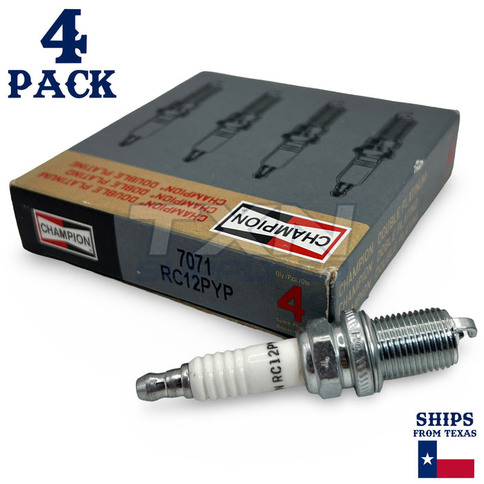 Champion 7071 Double Platinum Spark Plugs RC12PYP - 4 Pack