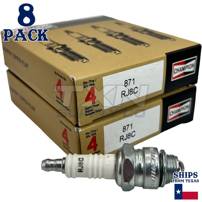 Champion 871 Copper Plus Spark Plug RJ8C - 8 Pack