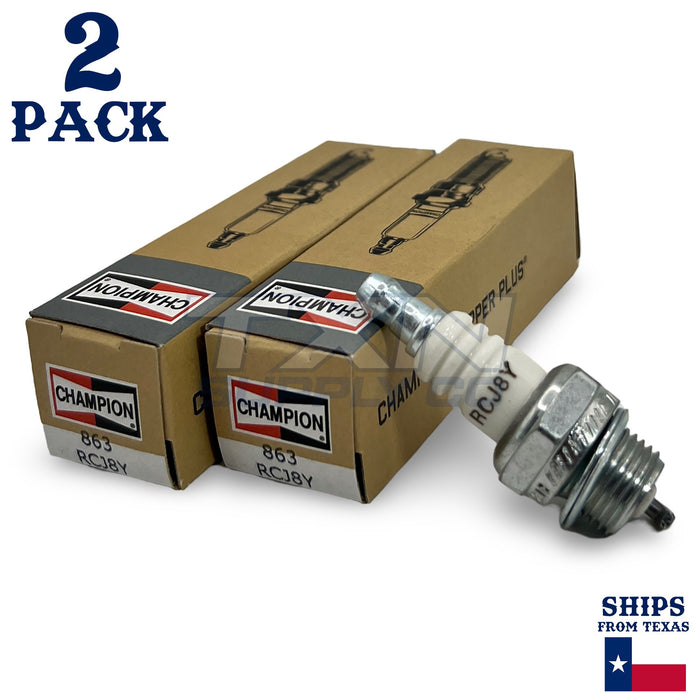 Champion 863 Copper Plus Spark Plug RCJ8Y - 2 Pack - N2 268-5321 Kawasaki 92070-7003