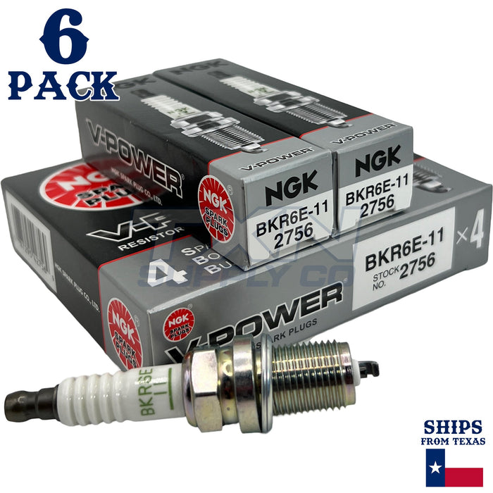 NGK 2756 V-Power Spark Plug BKR6E-11 - 6 Pack