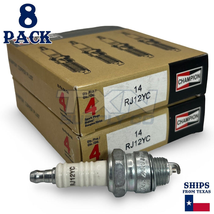 Champion Copper Plus 14 Spark Plug RJ12YC - 8 Pack