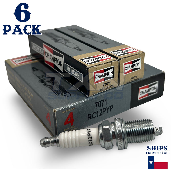 Champion 7071 Double Platinum Spark Plugs RC12PYP - 6 Pack