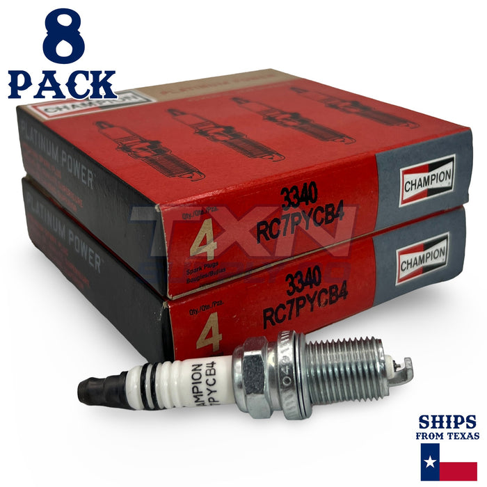 Champion 3340 Platinum Spark Plugs RC7PYCB4 - 8 Pack