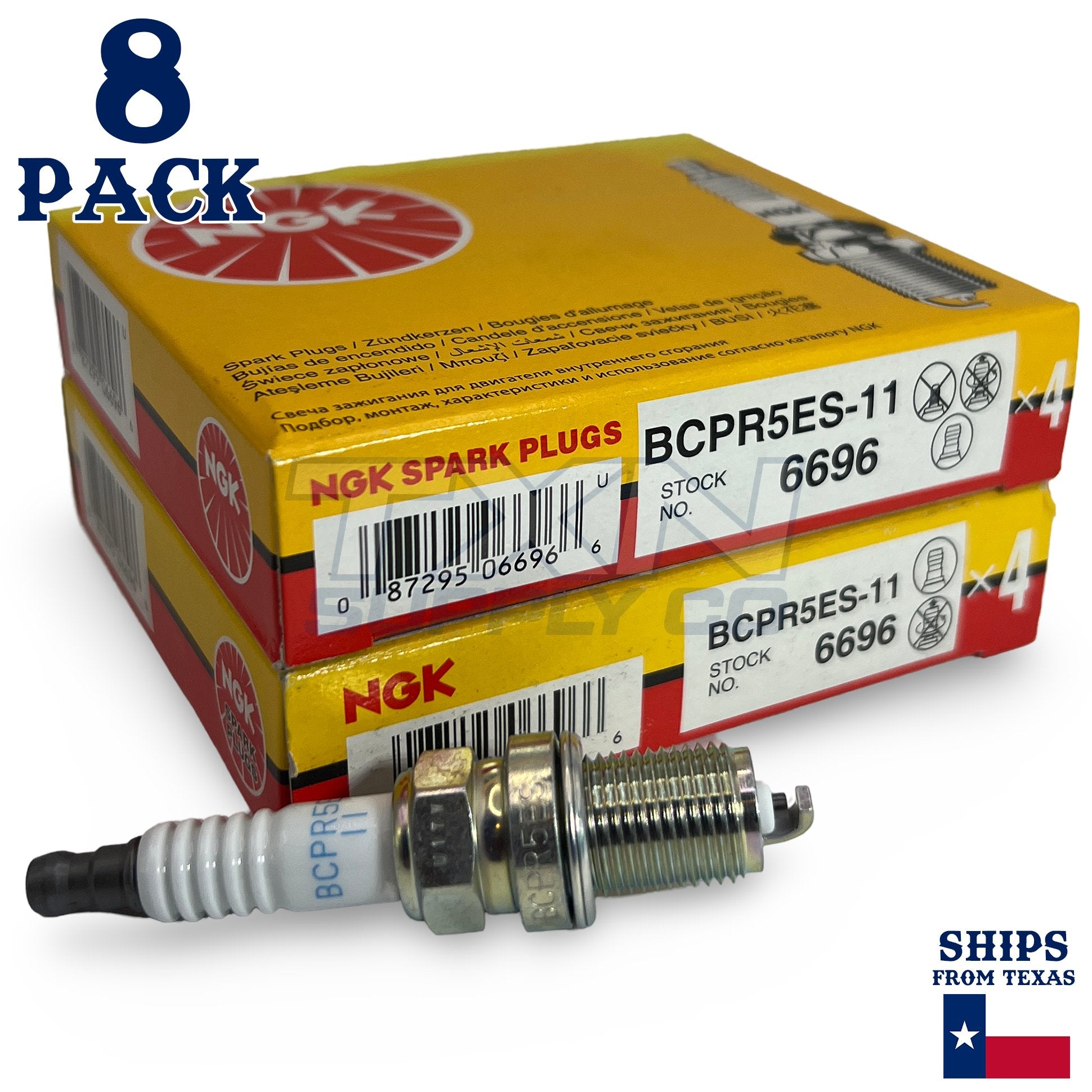 8 Pack NGK 6696 Spark Plugs BCPR5ES-11 ps