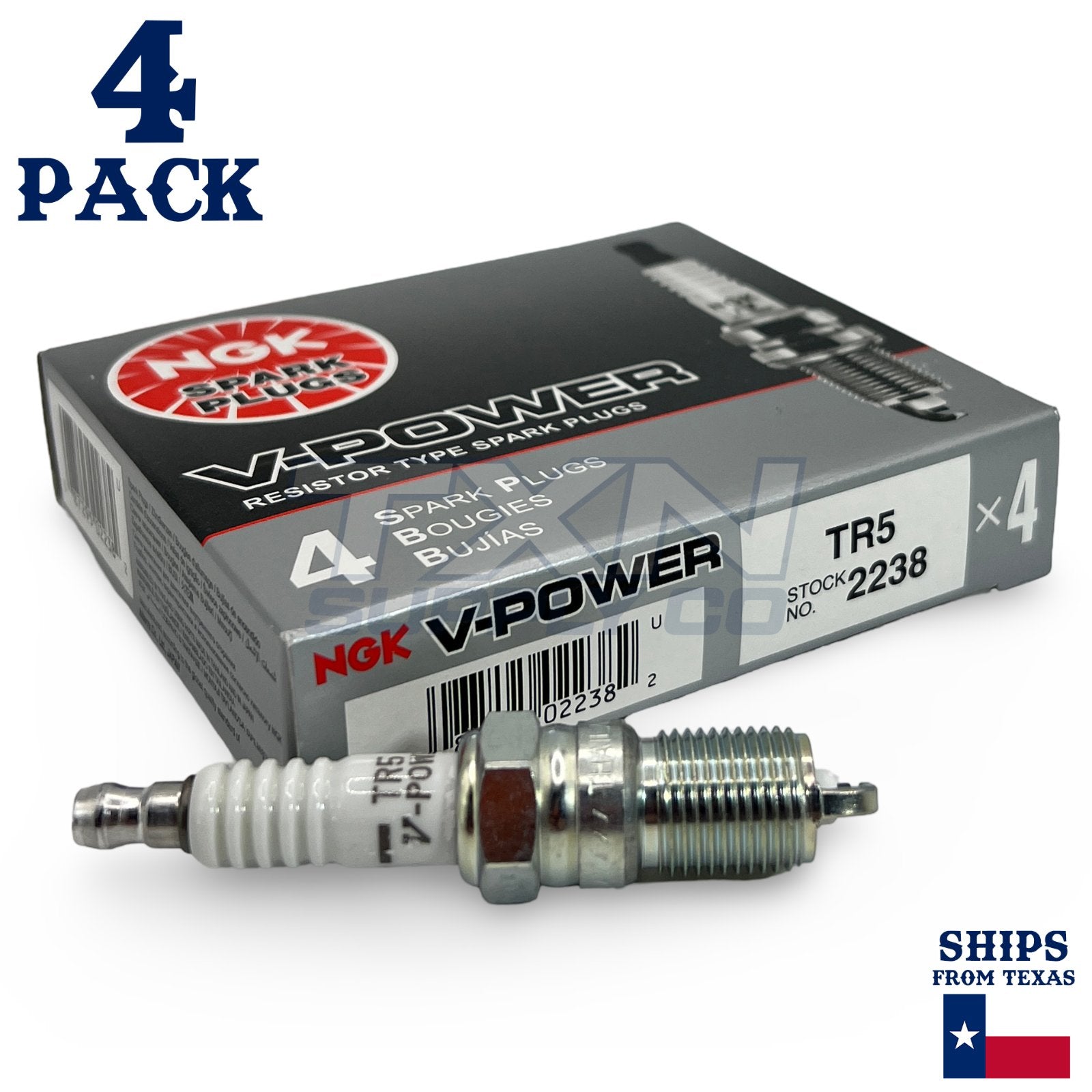 4 Pack NGK 2238 V-Power Spark Plugs TR5