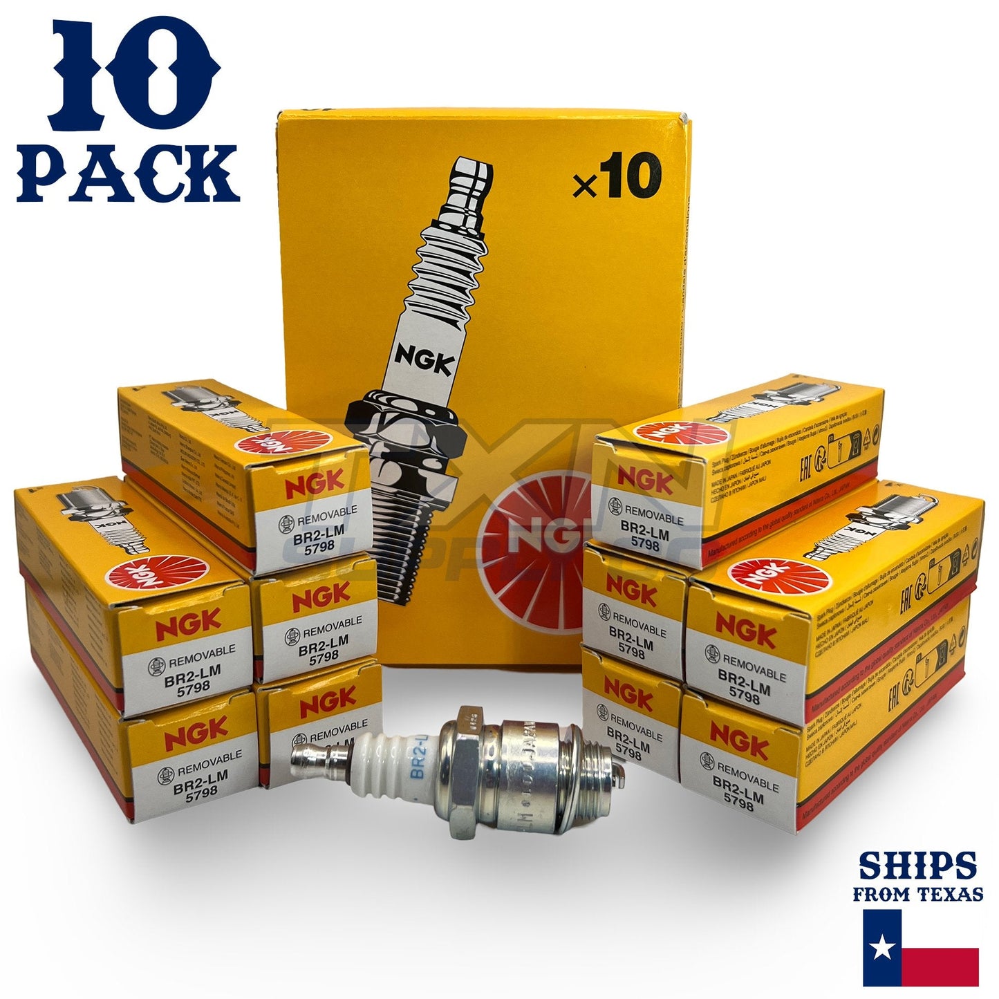 NGK 5798 Spark Plugs BR2-LM - 10 Pack