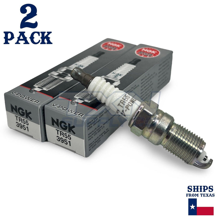 NGK 3951 TR55 V-Power Spark Plugs for T20EPR-U15 T16EPR-U15 SP446 SP400 - 2 Pack