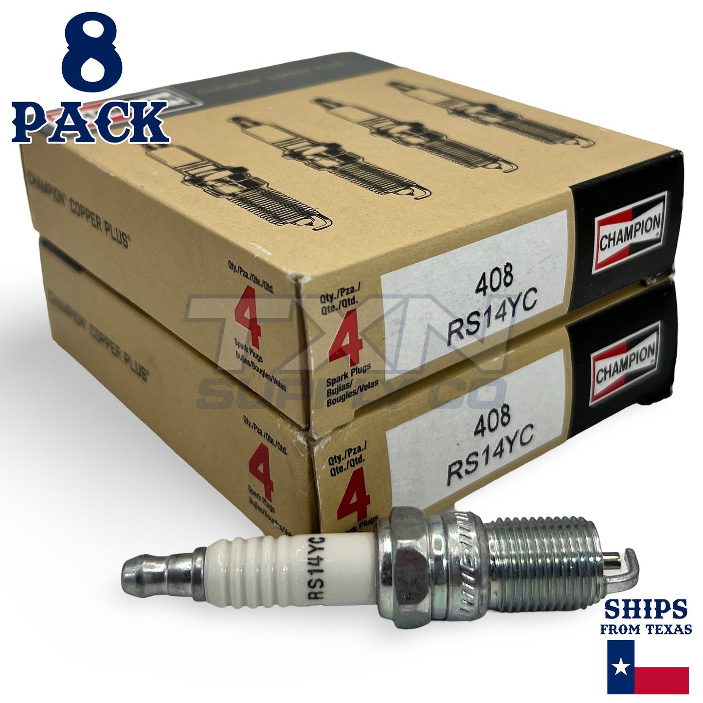 8 Pack Champion Copper Plus Spark Plugs for 1998-2001 Mazda B2500 2.5L L4 ps