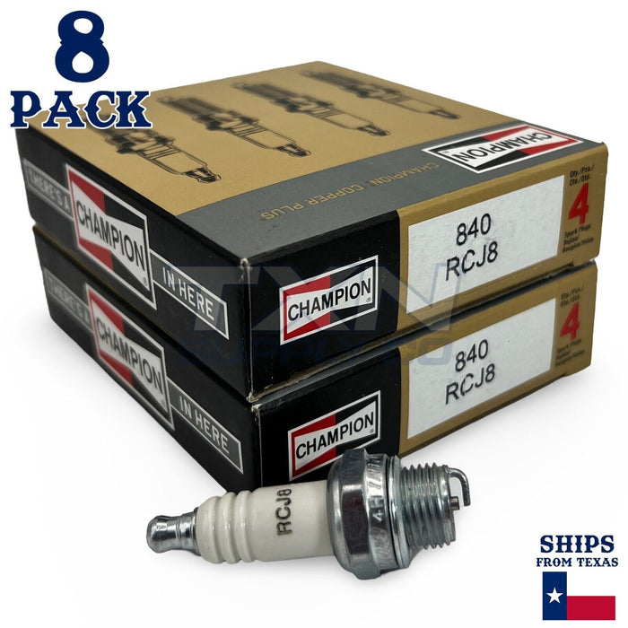 Champion 840 Copper Plus Spark Plug RCJ8 - 8 Pack