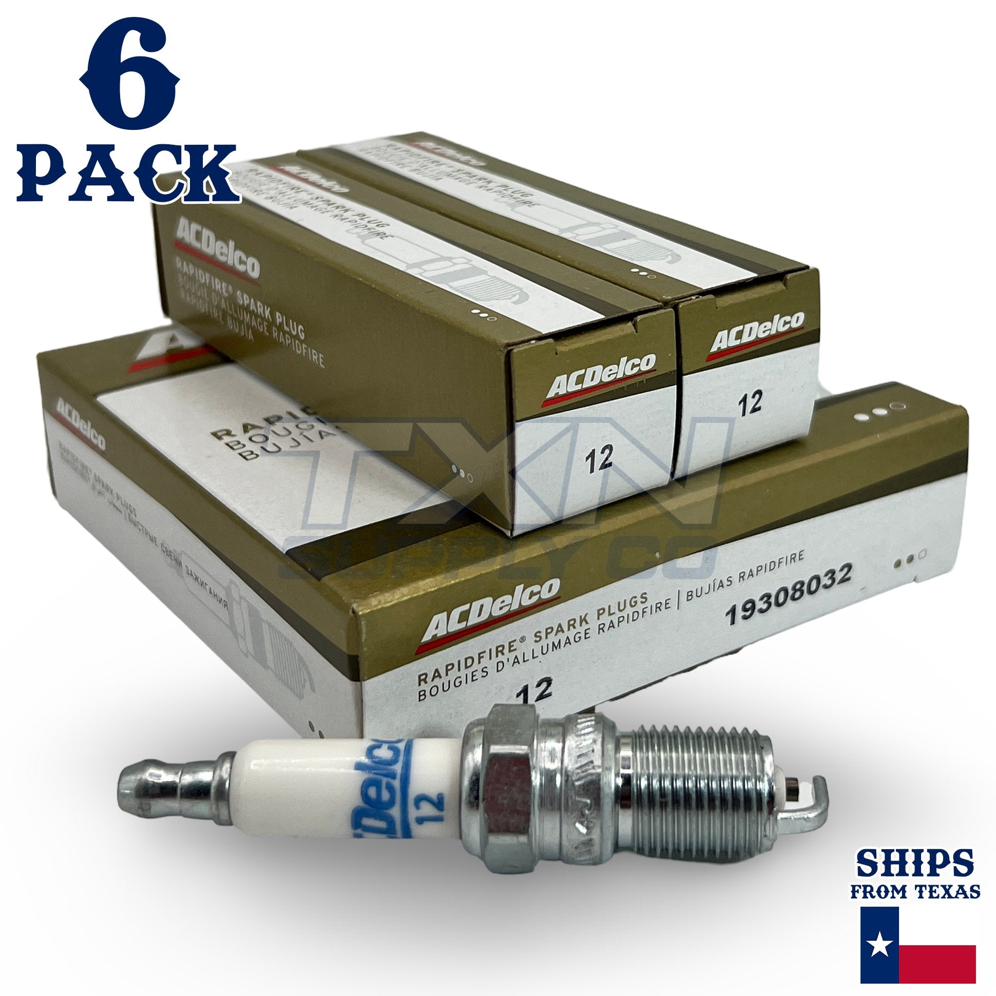 6 Pack GM ACDelco #12 RAPIDFIRE Platinum Spark Plugs 19308032 ps