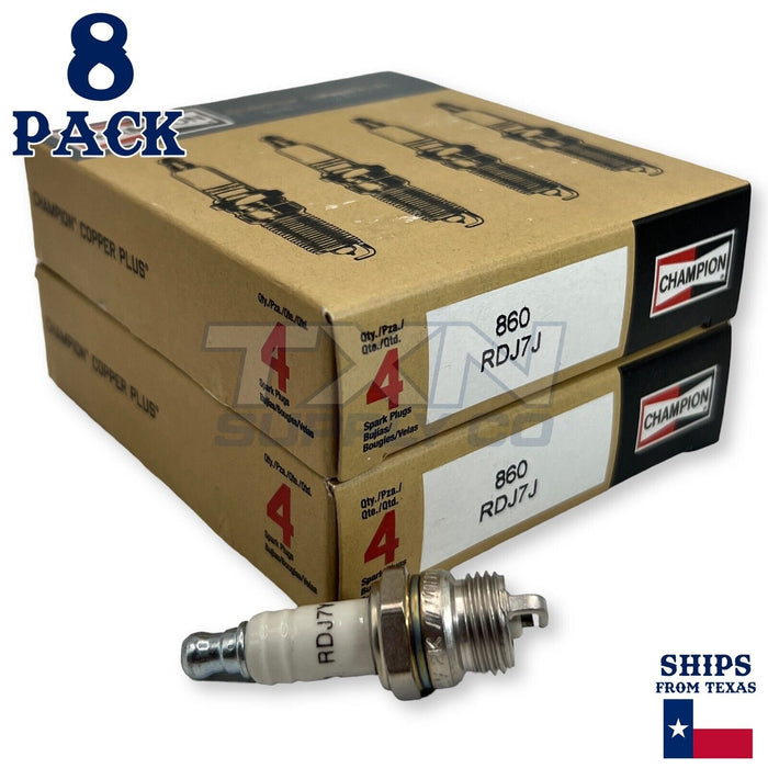 Champion 860 Copper Plus Spark Plug RDJ7J - 8 Pack