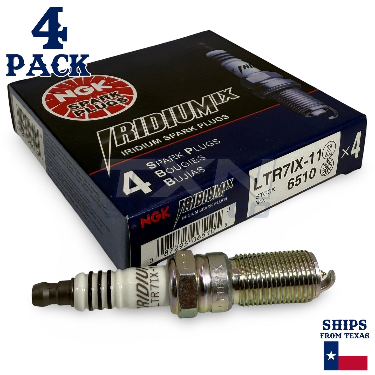 4 Pack NGK Iridium IX 6510 Spark Plugs LTR7IX-11 ps