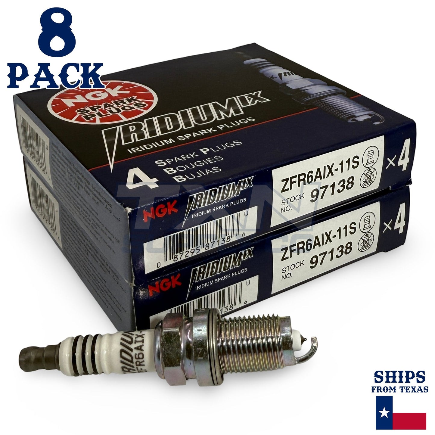 8 Pack NGK Iridium IX 97138 Spark Plugs ZFR6AIX-11S ps