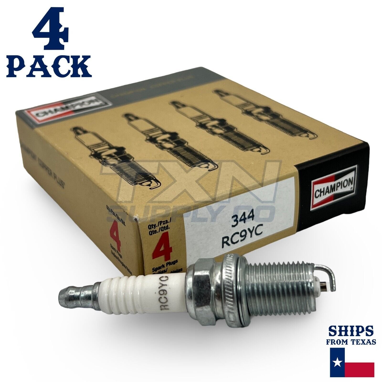 Champion 344 Spark Plug RC9YC - 4 Pack