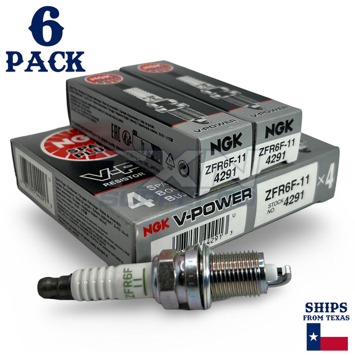 6 Pack NGK V-Power Spark Plugs 1995-1997 for Ford Probe 2.5L V6 ps