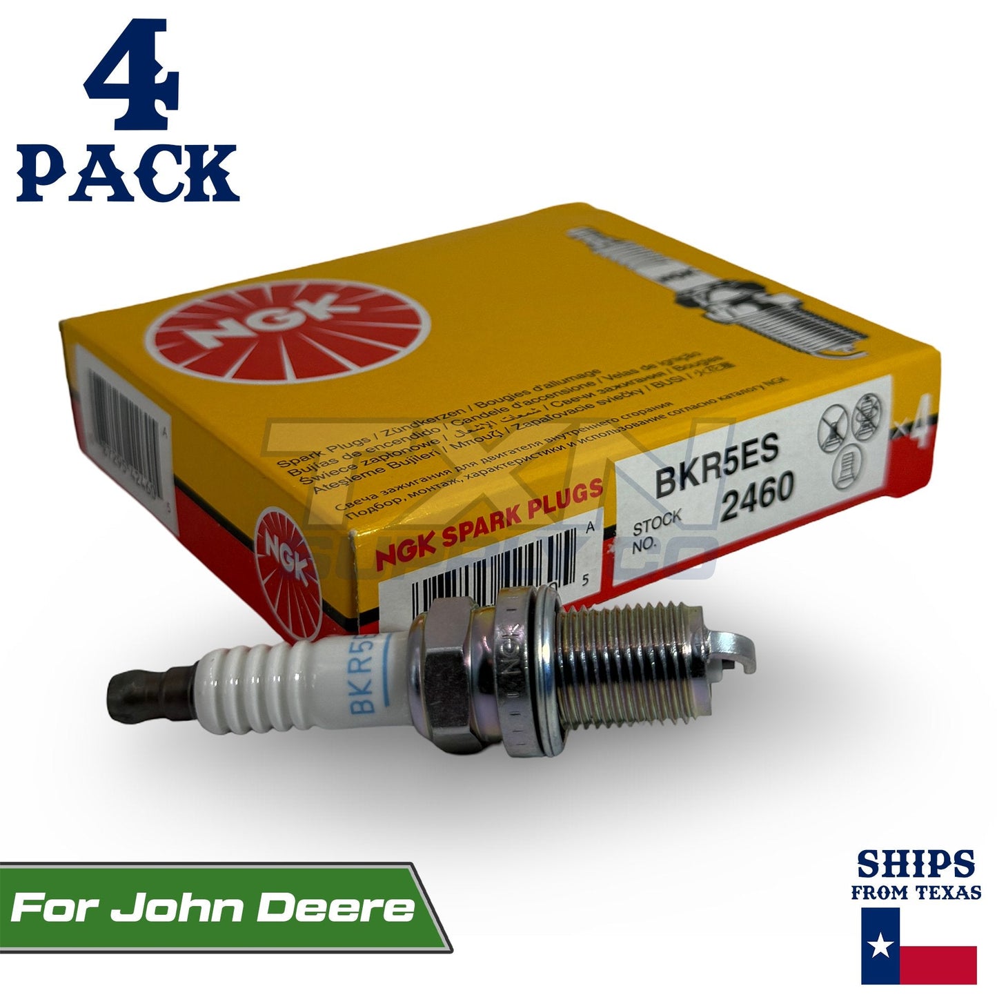 4 Pack NGK Spark Plug - For John Deere Lawn Tractor G100 M78543