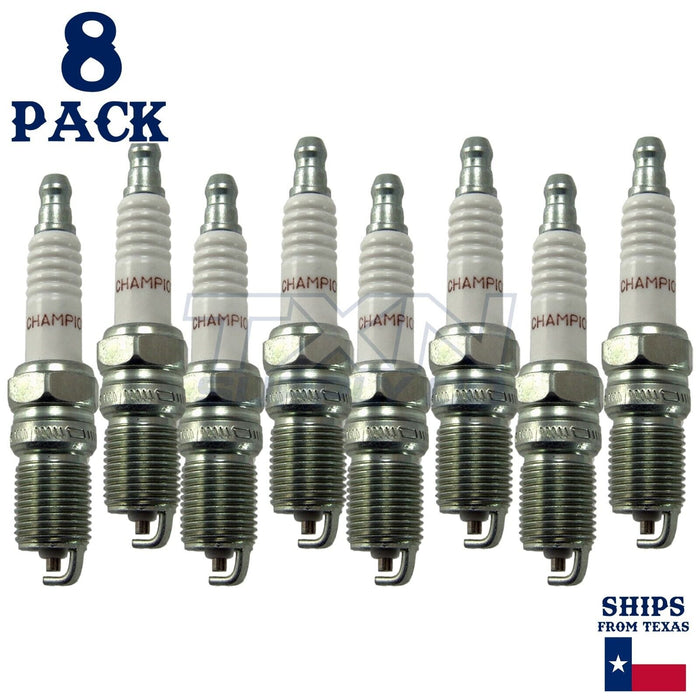 8 Pack Champion Copper Plus Spark Plugs for 1993-1995 Ford F-150 5.8L V8 ps