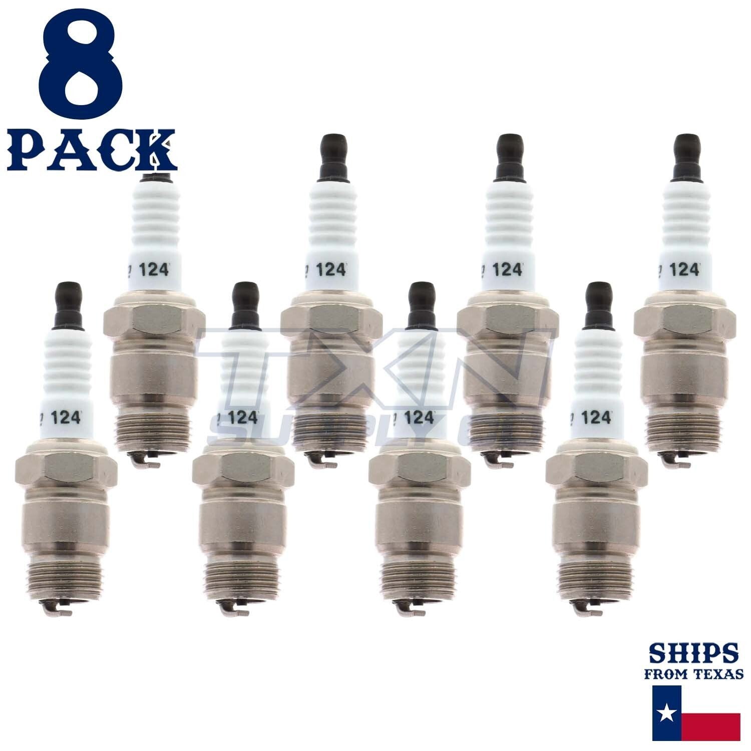 8 Pack Autolite 124 Copper Core Spark Plugs ps