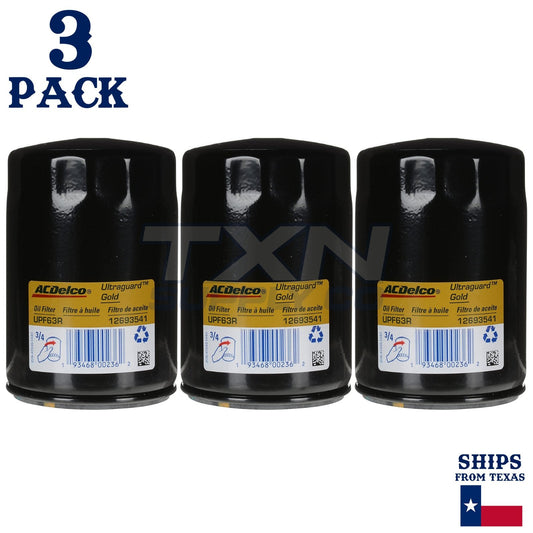 3 Pack Genuine GM ACDelco UPF63R Ultraguard Oil Filter