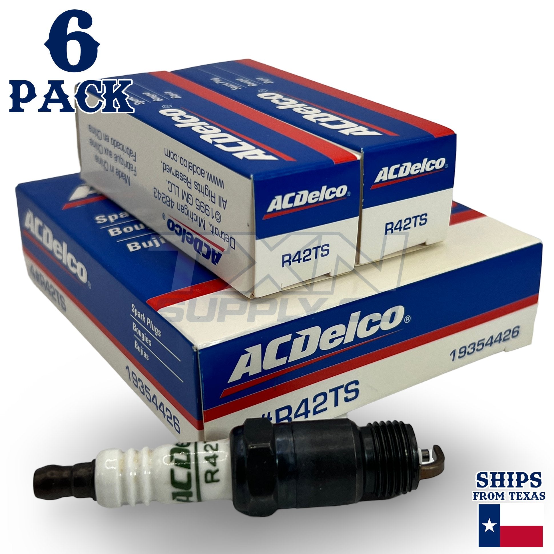 6 Pack GM ACDelco R42TS Copper Spark Plugs 19354426