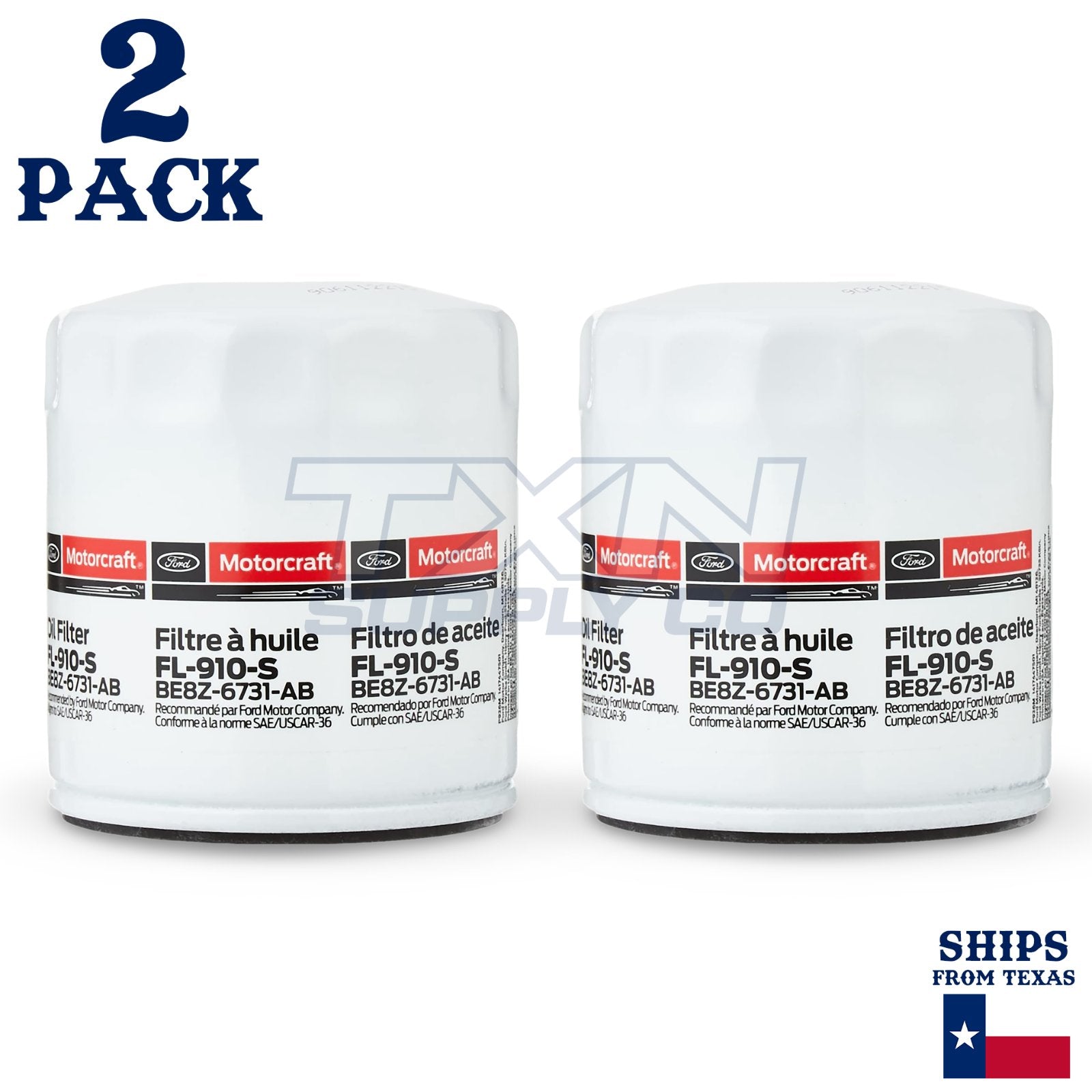 2 Pack Motorcraft FL910S Engine Oil Filter FL-910-S BE8Z-6731-AB