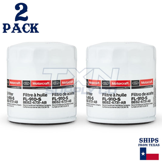 2 Pack Motorcraft FL910S Engine Oil Filter FL-910-S BE8Z-6731-AB