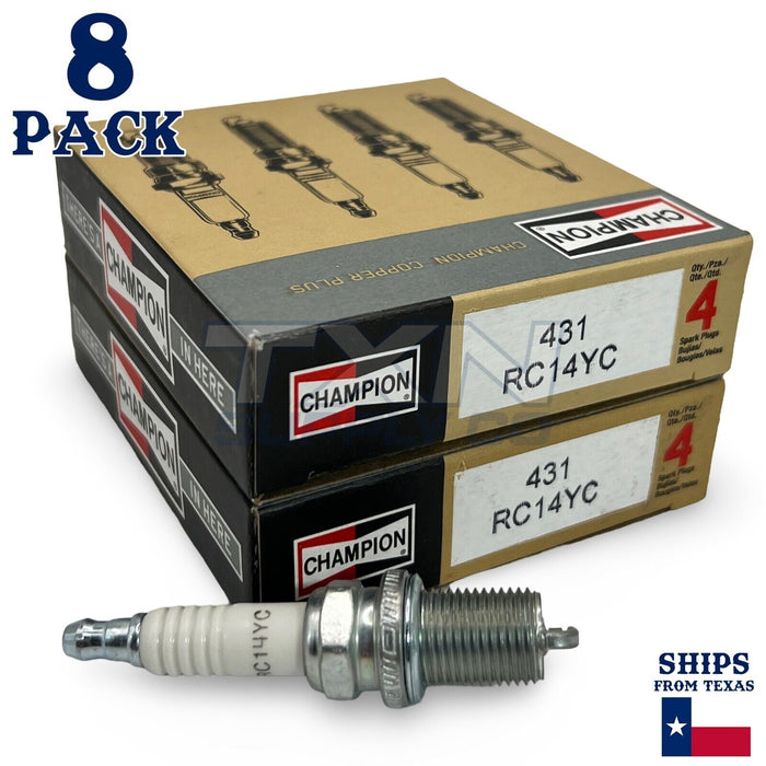 Champion 431 Copper Plus Spark Plug RC14YC - 8 Pack