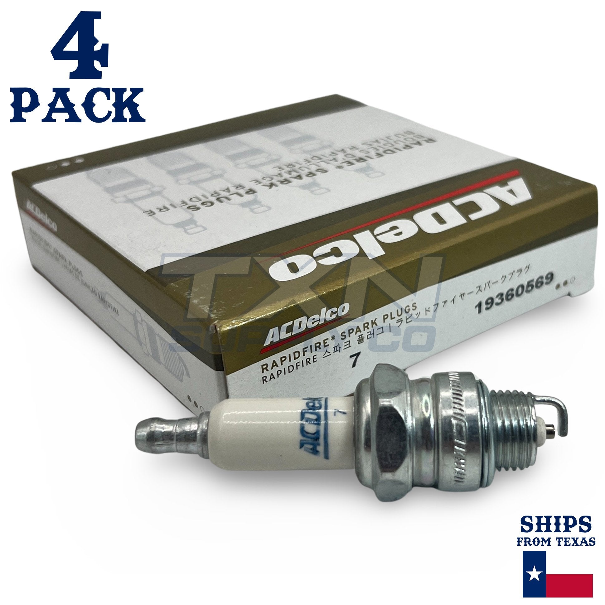 4 Pack GM ACDelco #7 RAPIDFIRE Platinum Spark Plugs 19360569