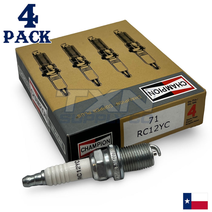 Champion 71 Copper Plus Spark Plug 71S RC12YC - 4 Pack