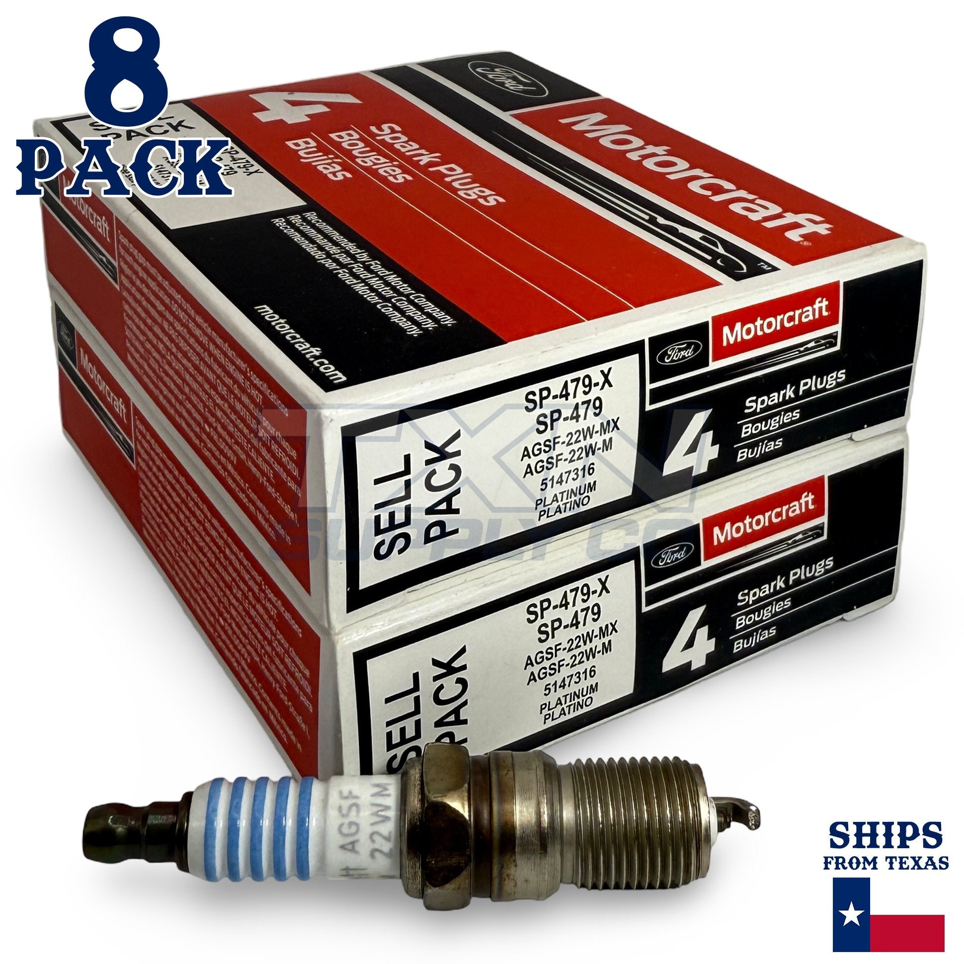 Motorcraft SP479 Platinum Spark Plugs SP-479-X - 8 Pack