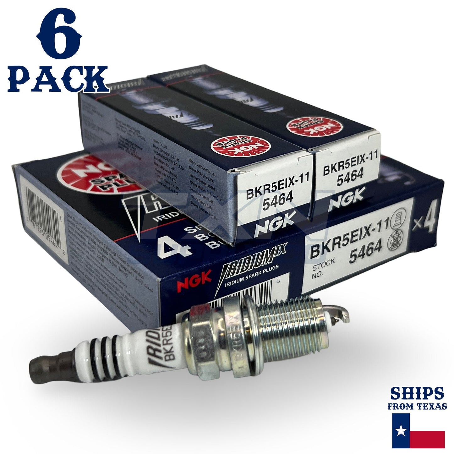 -NEW- NGK 5464 BKR5EIX-11 Iridium IX Spark Plug (Pack of 6)