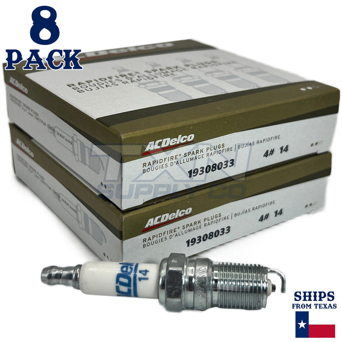 8 Pack GM ACDelco RAPIDFIRE #14 Platinum Spark Plugs 19308033