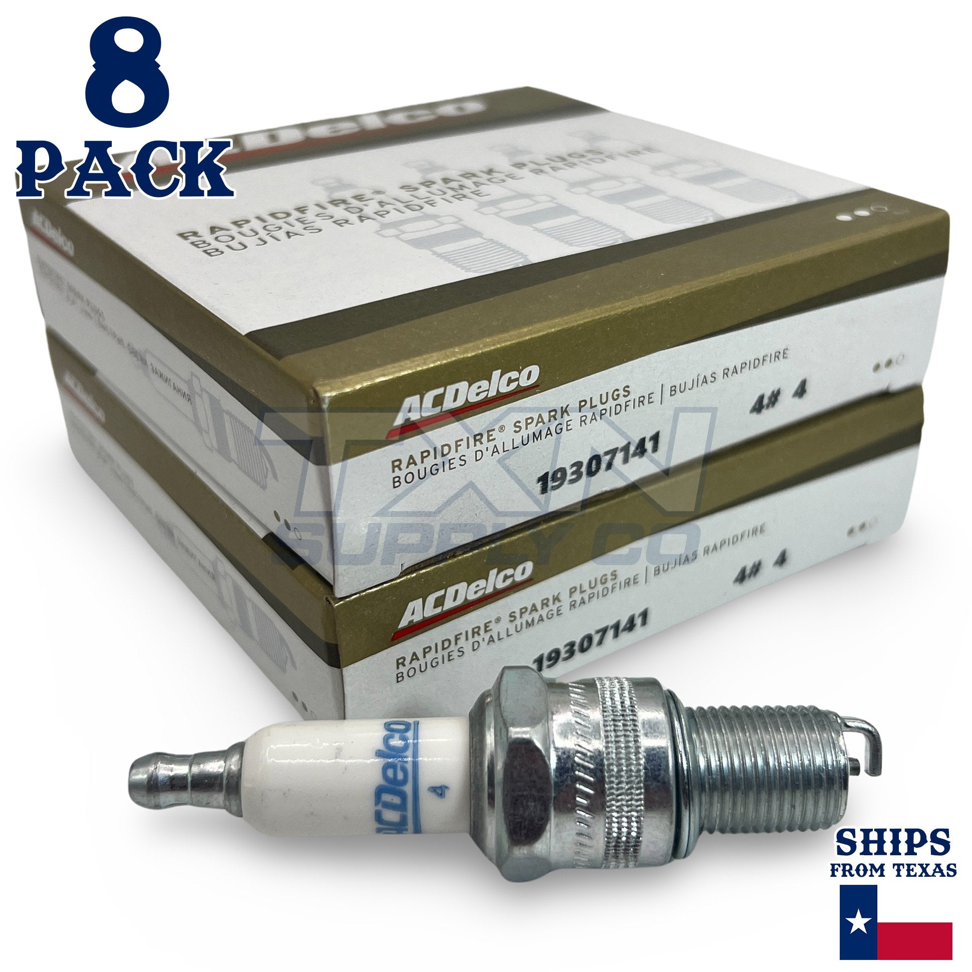 8 Pack GM ACDelco RAPIDFIRE #4 Platinum Spark Plugs 19307141