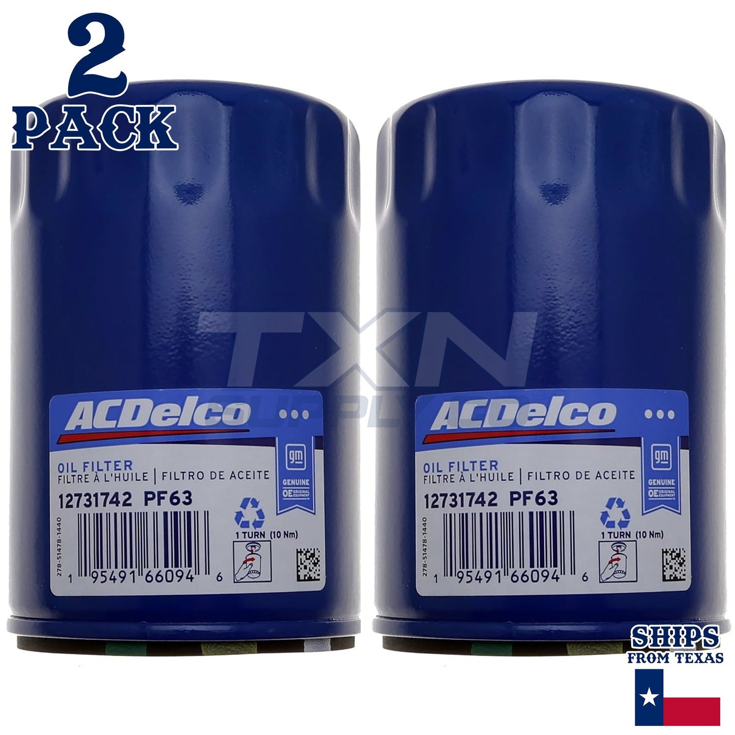АСDеІсо PF63 PF63F GМ Engine Oil Filter 12731742 - 2 Pack