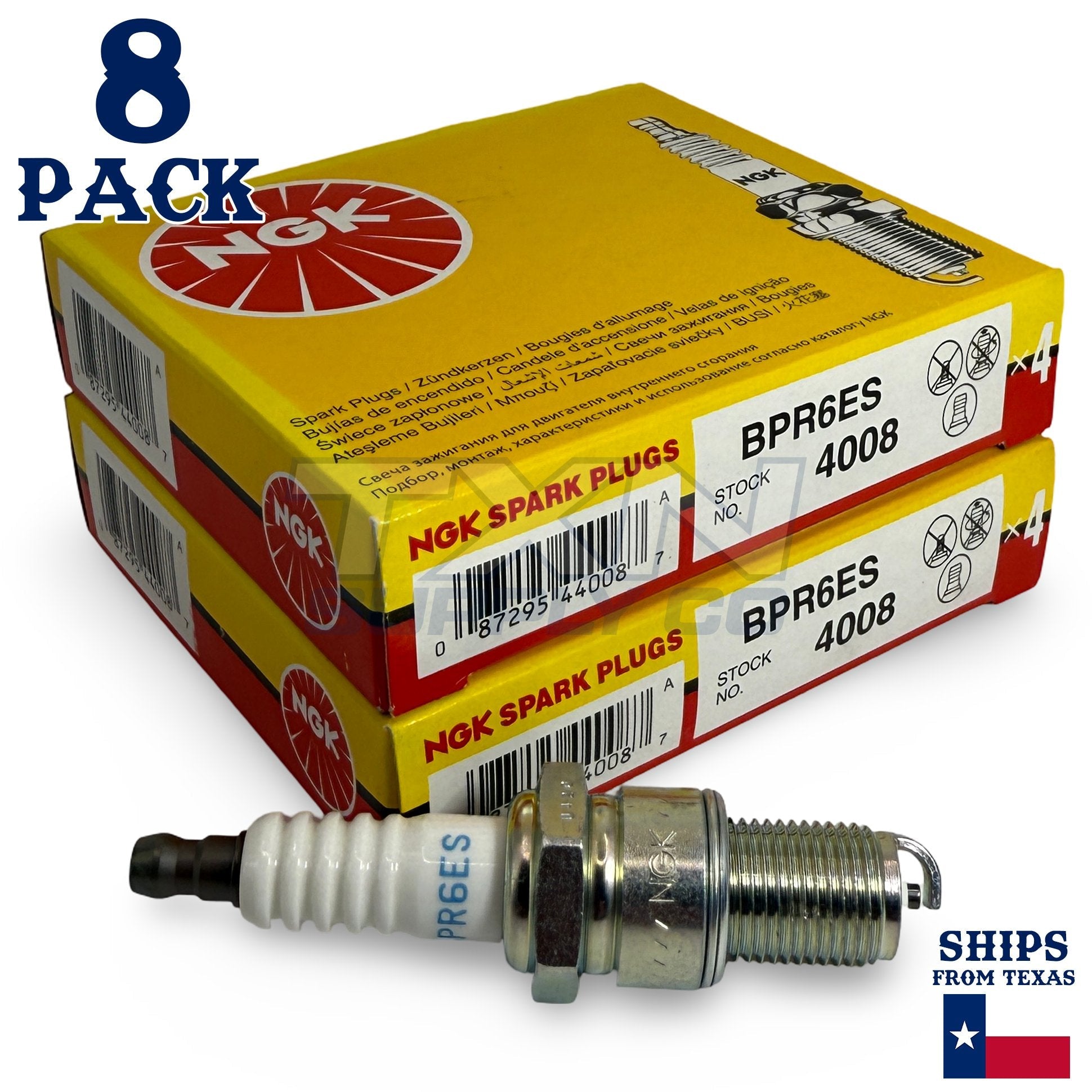 8 Pack NGK 4008 Spark Plugs BPR6ES SOLID ps