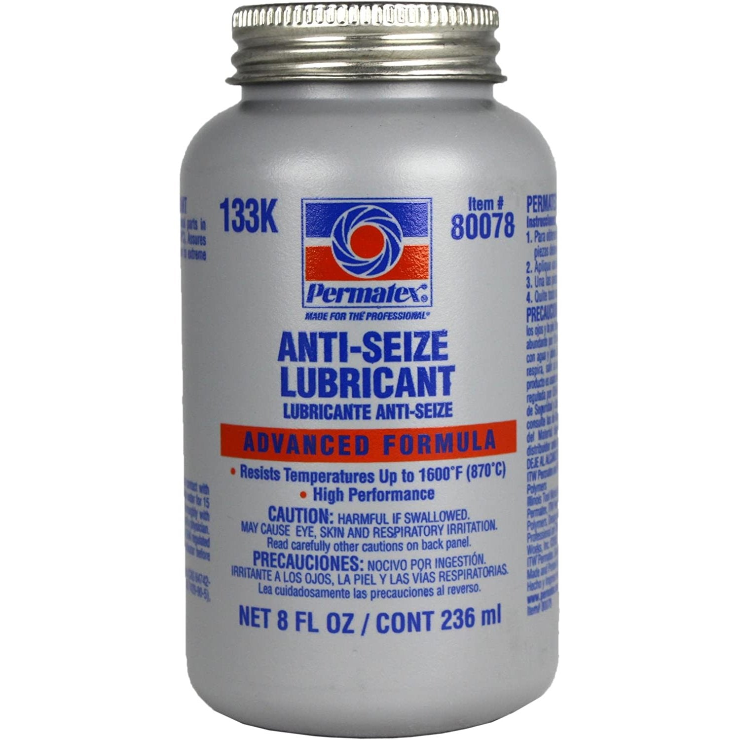 Permatex 80078 Anti-Seize Lubricant with Brush Top Bottle, 8 oz. by Permatex