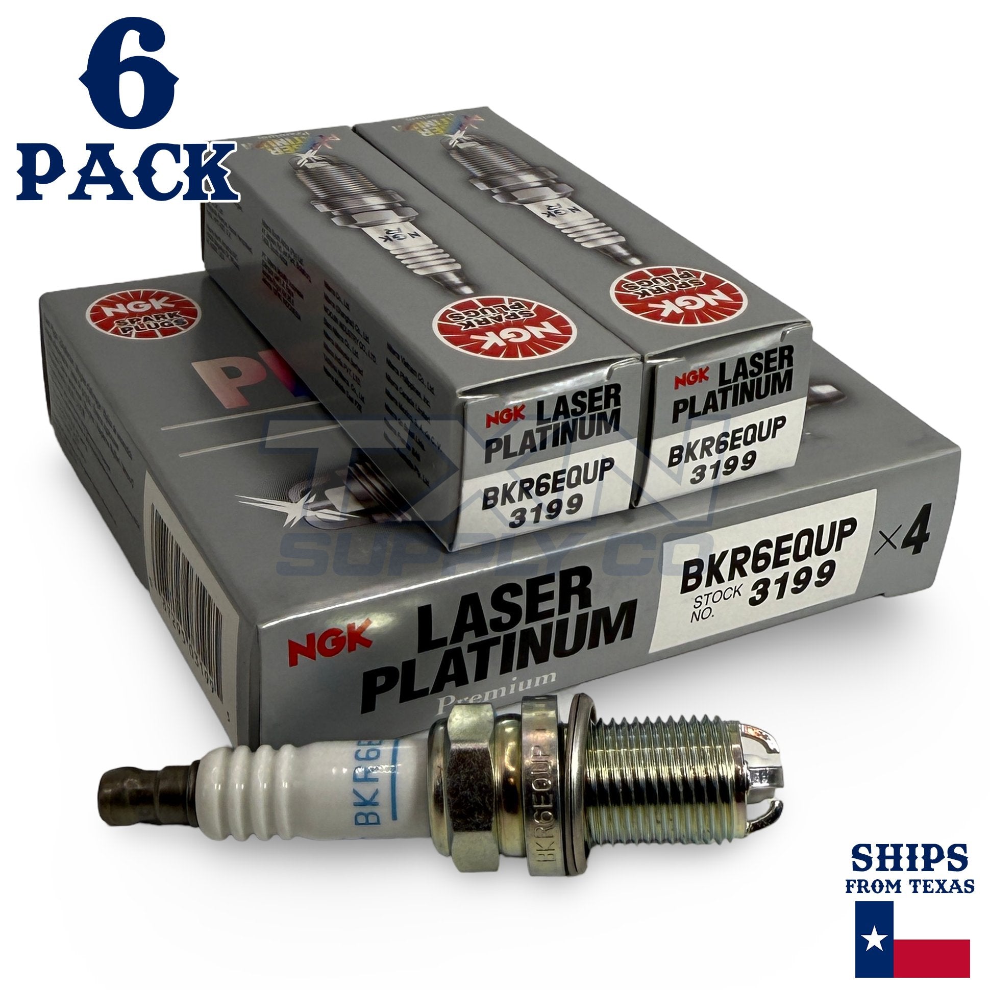 6 Pack NGK V-Power 3199 Spark Plugs BKR6EQUP ps