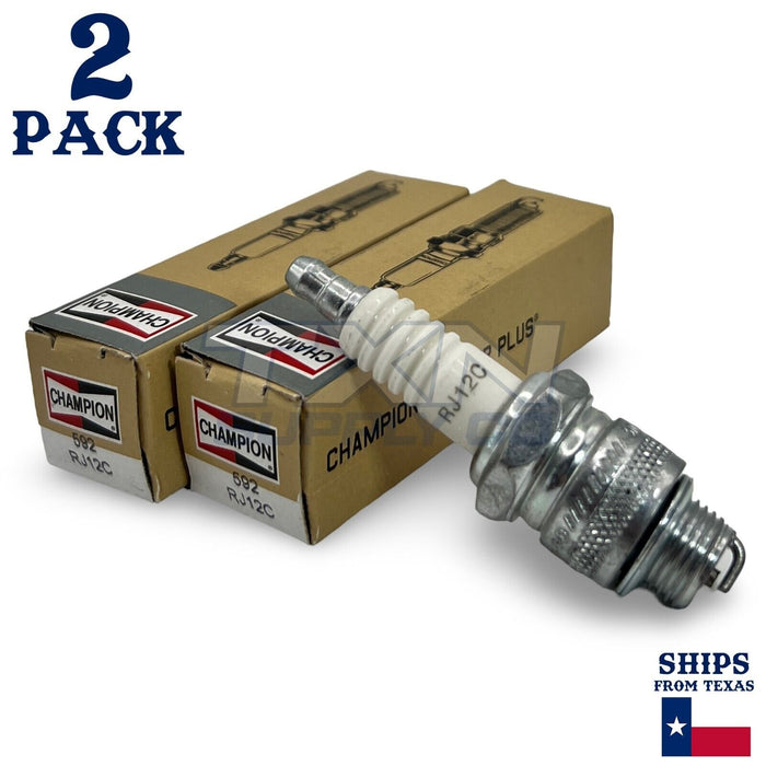 Champion 592 Copper Plus Spark Plug RJ12C - 2 Pack - Small Engine