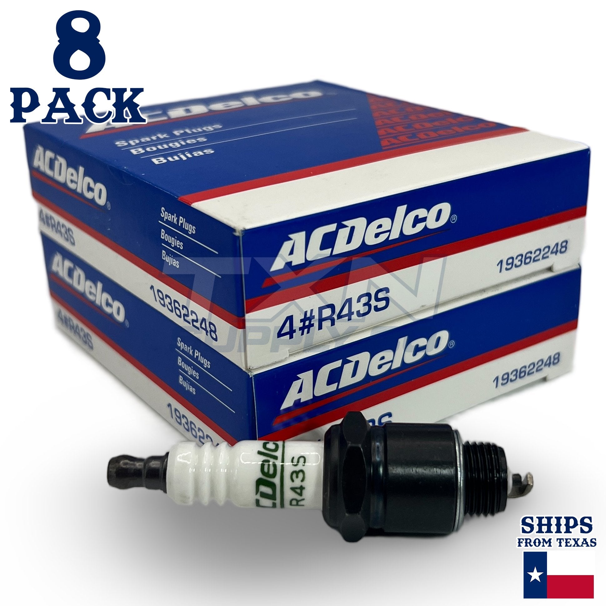 8 Pack Genuine GM ACDelco Spark Plugs R43S ps
