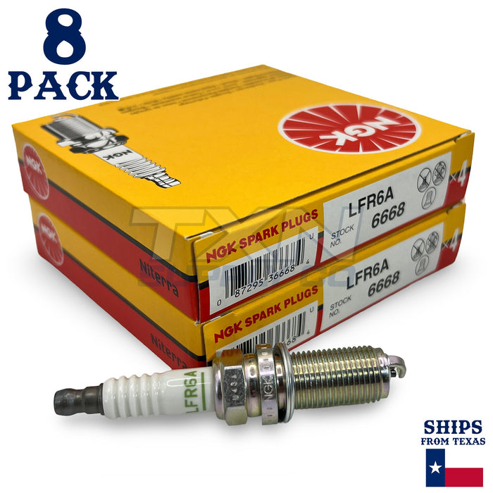 NGK 6668 Spark Plug LFR6A - 8 Pack - For Watercraft FX FZR FZS VX VXR VXS