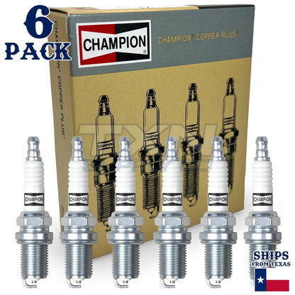6 Pack Champion Copper Plus Spark Plugs 1982 Ford Granada 3.8L V6 ps - Image 1
