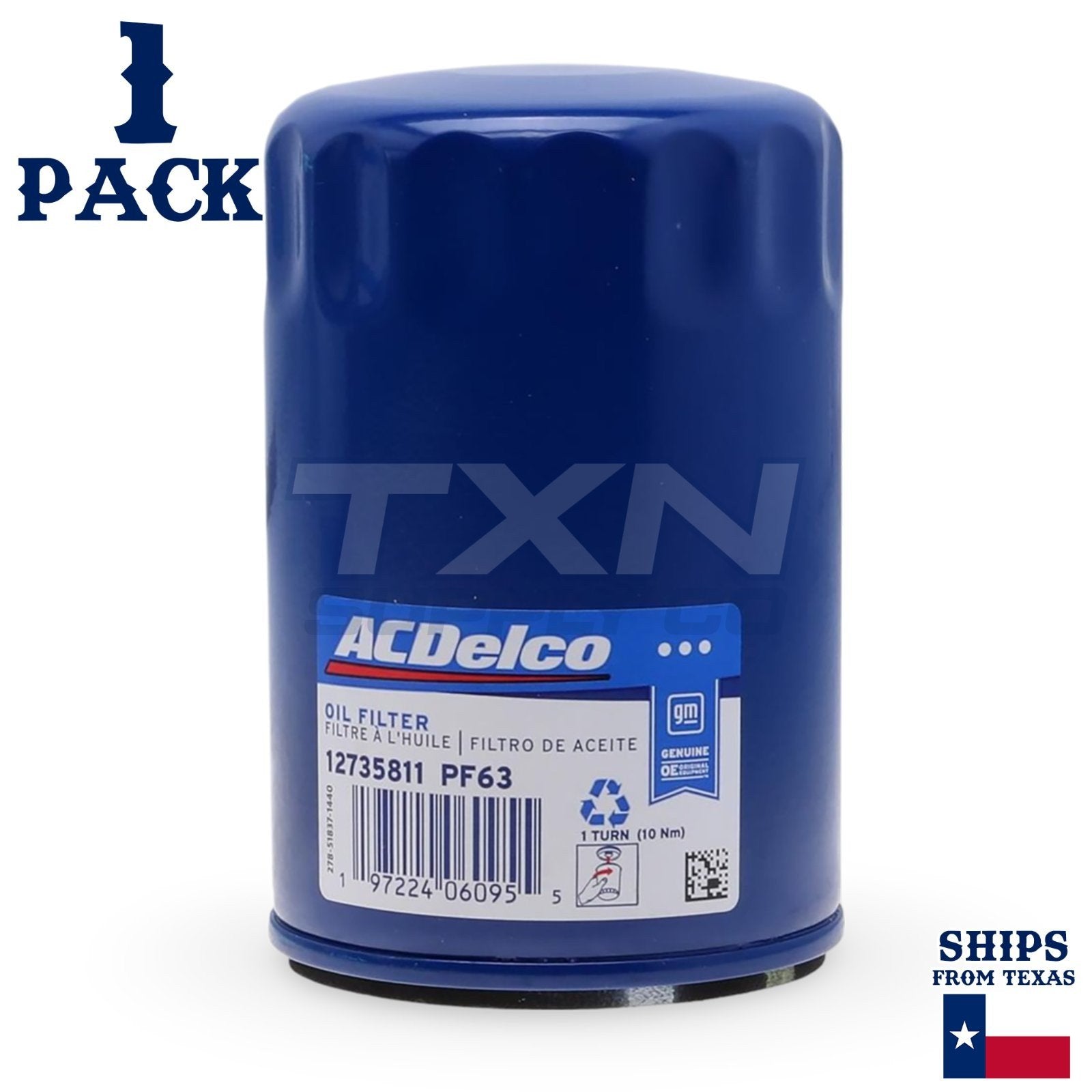 1 Pack ACDelco PF63 Oil Filter for 2019 GMC Sierra 1500 Limited SLE V8-5.3L ps